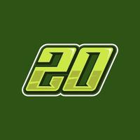 vetor de design de logotipo número 20 de corrida