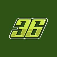 vetor de design de logotipo número 36 de corrida