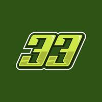 vetor de design de logotipo número 33 de corrida