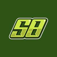 vetor de design de logotipo número 58 de corrida