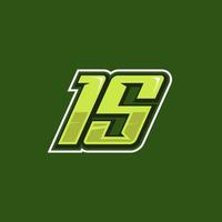 vetor de design de logotipo número 15 de corrida