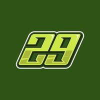 vetor de design de logotipo número 29 de corrida