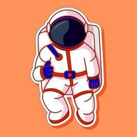 conjunto bonito de desenho animado de astronauta vetor