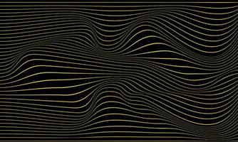 ondas de linha de ouro em fundo preto, design de vetor de fundo abstrato