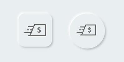 envie o ícone da linha de dinheiro no estilo de design neomórfico. ilustração vetorial de sinais de pagamento. vetor