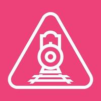 ícone de fundo de cor de linha de sinal ferroviário vetor