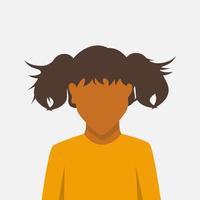 garota sem rosto na camisa amarela com cabelo castanho. design de ilustração vetorial para banner, pôster, mídia social, site e elementos. vetor