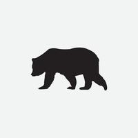 ícone de urso mínimo, sombra, design simples de urso, sombra de urso ou logotipo vetor