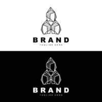 logotipo de pedra, design de pedra de linha de gemas, diamante, cristal, simples e elegante, vetor de marca de produto, ícone de pedra natural