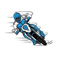 ilustração de moto cross azul vetor