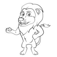 esboço de desenho animado de leão bebê vetor