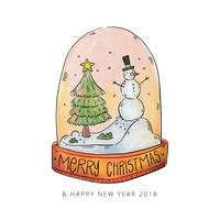 Waterball Snowball De Natal Com Árvore De Natal E Snowman vetor