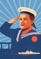 Vintage Seaman Poster Vector