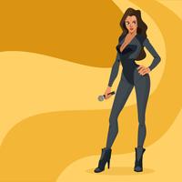 Beyonce full body vector cartoon illustration