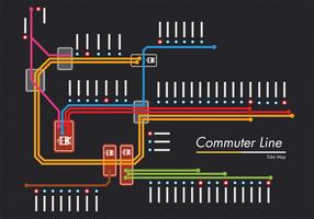 Projeto de vetor de mapa de tubo de linha de comboio