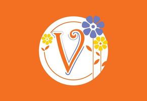 letra monograma floral v. alfabeto inicial com elementos botânicos. design de vetor de alfabeto floral