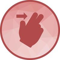 ícone de plano de fundo poli baixo direito de dois dedos vetor