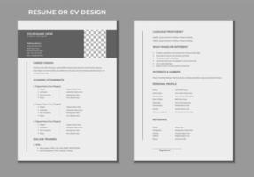 currículo corporativo de 2 páginas ou design de modelo de cv vetor