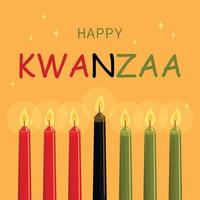 ilustração de saudações felizes de kwanzaa para celebração do festival de feriado afro-americano da colheita vetor