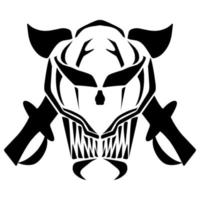 bandeira de pirata vector jack com caveira e espadas cruzadas na versão light