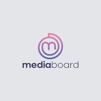 design de logotipo de estúdio de filme de placa de mídia. modelo de logotipo vetor