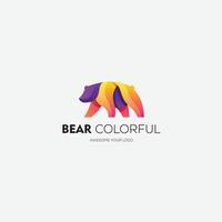 design de logotipo de urso gradiente colorido vetor