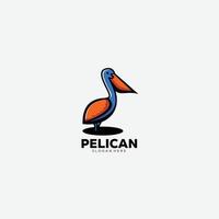 logotipo pelicano mascote cor gradiente vetor