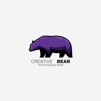 vetor de logotipo de design de ícone colorido de urso