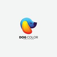 modelo de gradiente de design de logotipo de cachorro cabeça vetor