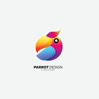 ilustração de design colorido de ícone de logotipo de papagaio vetor