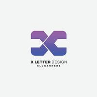 símbolo de logotipo gradiente de design de letra x vetor