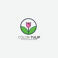 símbolo de cor gradiente de vetor de design de cores de tulipa