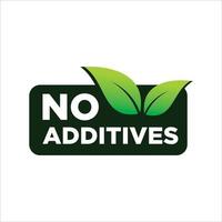 nenhum sinal de aditivos para rótulo de produtos alimentares naturais saudáveis, pictograma isolado de vetor com folha de planta