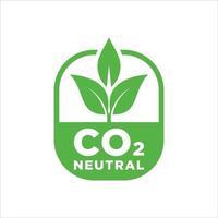 carimbo texturizado verde neutro co2 - livre de emissões de carbono sem poluição atmosférica produção industrial sinal isolado ecologicamente correto vetor