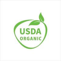 ilustração de emblema verde orgânico do usda vetor