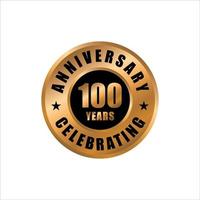 modelo de design de comemoração de aniversário de 100 anos. selo de vetor de aniversário de 100 anos
