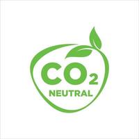 carimbo texturizado verde neutro co2 - livre de emissões de carbono sem poluição atmosférica produção industrial sinal isolado ecologicamente correto vetor