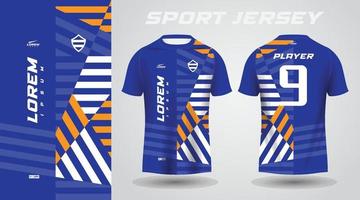 design de camisa esportiva de camisa amarela azul vetor