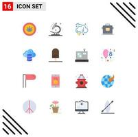 16 ícones criativos sinais e símbolos modernos de fundos de cozinha de financiamento coletivo de arroz em nuvem pacote editável de elementos de design de vetores criativos
