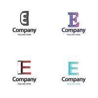 letra e design de pacote de logotipo grande design criativo de logotipos modernos para o seu negócio vetor