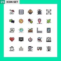 25 interface do usuário linha cheia pacote de cores planas de sinais e símbolos modernos de codificação de elementos de design de vetores editáveis de cartão mágico de dia mágico