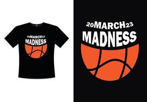 design de modelo para impressão de camiseta march madness vetor