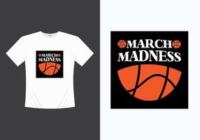 design de modelo para impressão de camiseta march madness vetor