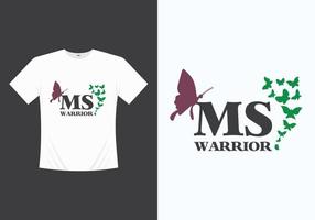 design de modelo de camiseta de esclerose múltipla vetor