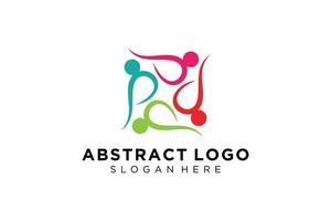 pessoas abstratas vetoriais e coleção de logotipos de família, ícones de pessoas, modelo de logotipo de saúde, símbolo de cuidado. vetor