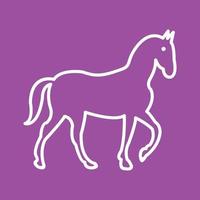 ícone de fundo de cor de linha de cavalo vetor