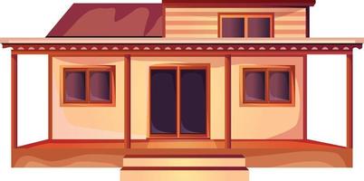 fachada de casa com portas e janelas, ilustração vetorial dos desenhos animados. vetor