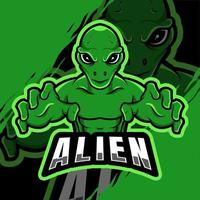 logotipo de mascote de esports de jogos alienígenas vetor