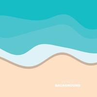 fundo de praia, design de cena de praia com areia e ondas do mar, ilustração vetorial de ícone de modelo vetor