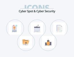 cyber spot e cyber security flat icon pack 5 icon design. Conecte-se. fraude. monarquia. as regras. líder vetor
